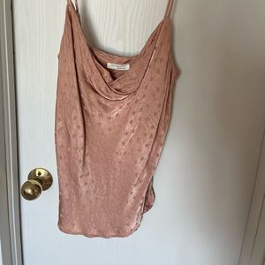 Satin scoop neck tank with adjustable straps!